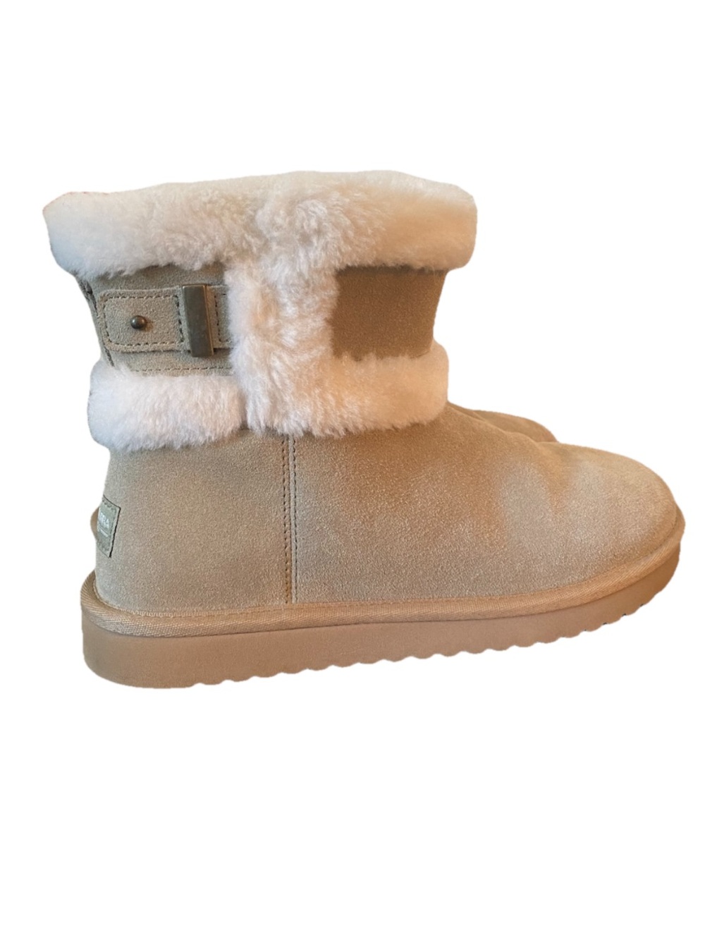 Koolaburra by Ugg Barlee Mini Ankle Boot Dune Gray Women's Size 7 - Picture 3 of 9